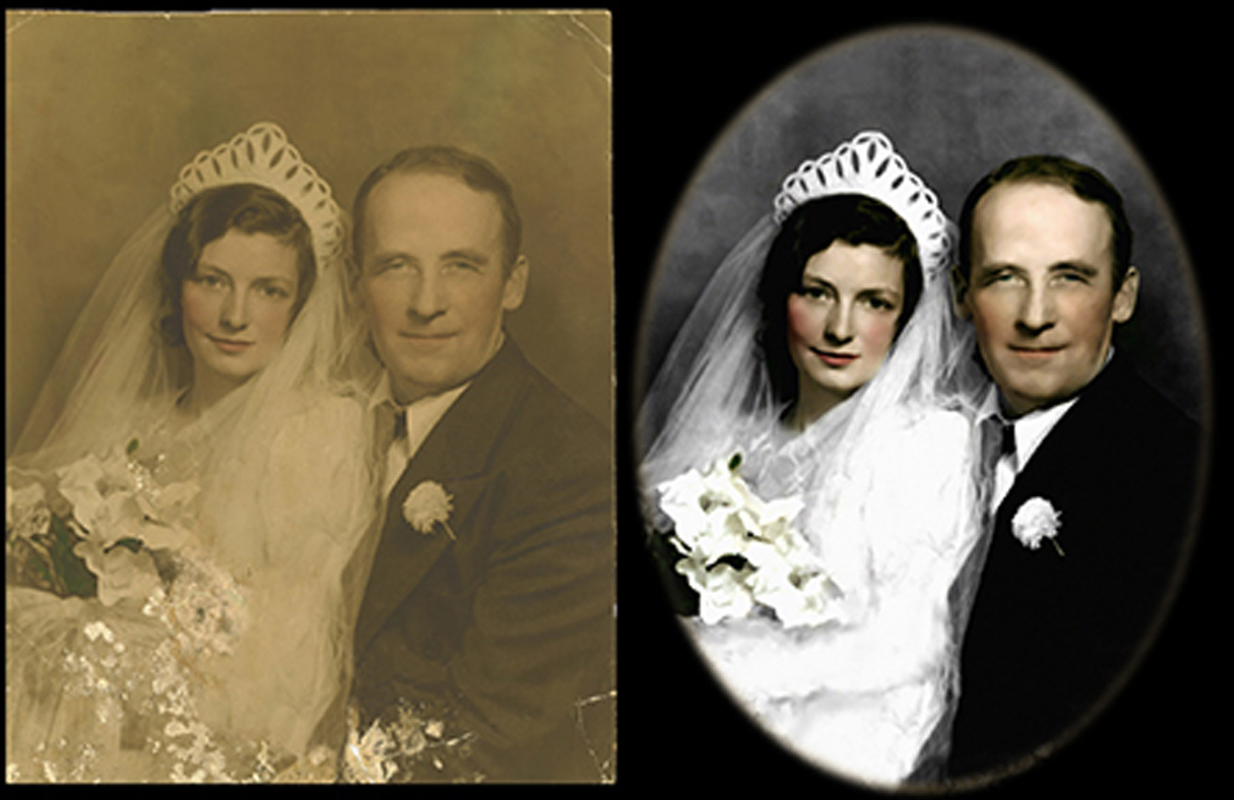 Bride & Groom — Restored & Colorized